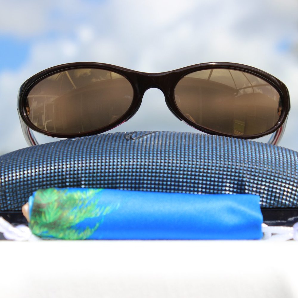 *NEW* Maui Jim "RIPTIDE" 126-12 Gloss Cinnamon Frame/Bronze Lenses {RARE WRAPS!}